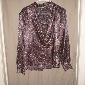 ILYSSA MAXX button down blouse size 10 A-13